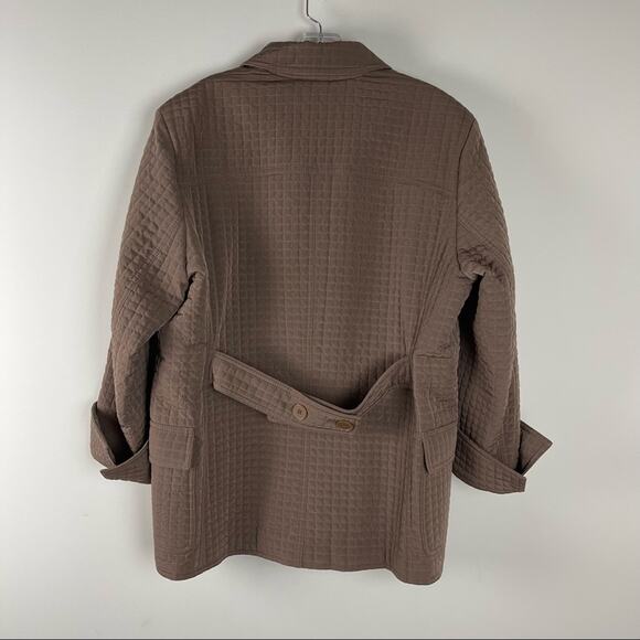 Vintage Espirit brown quilted button cottagecore coastal barn jacket large - Picture 6 of 8